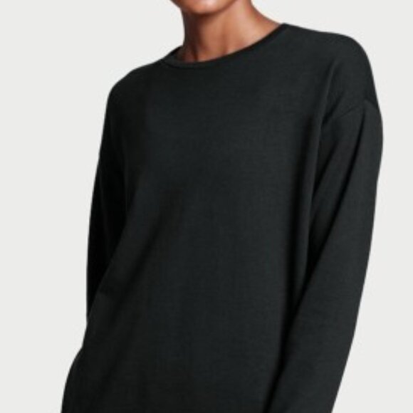 NWT Victoria’s Secret VSX Sport Terry Pullover Thumbholes Sweatshirt Black M - Picture 4 of 9